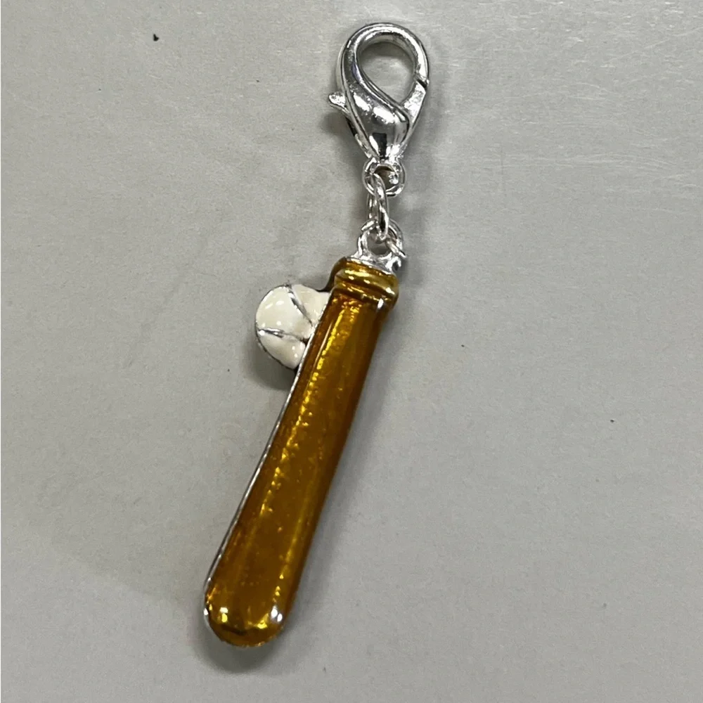 Vintage Claire’s Baseball and Bat Dangle Charm with Lobster Clasp